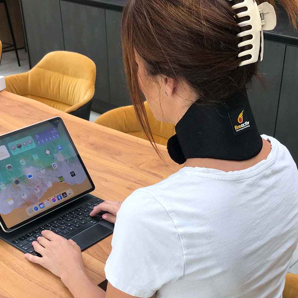 Lady On Laptop Neck Support